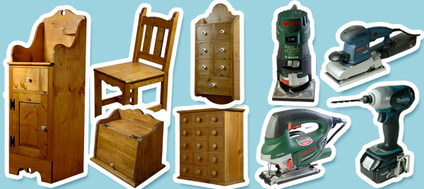 カントリー家具と電動工具の紹介